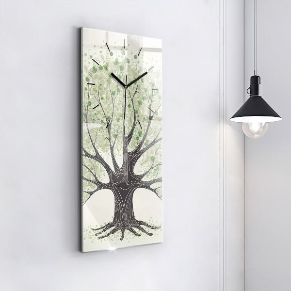 Vertical wall clock Big tree nature