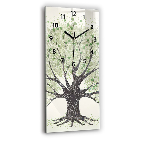 Vertical wall clock Big tree nature