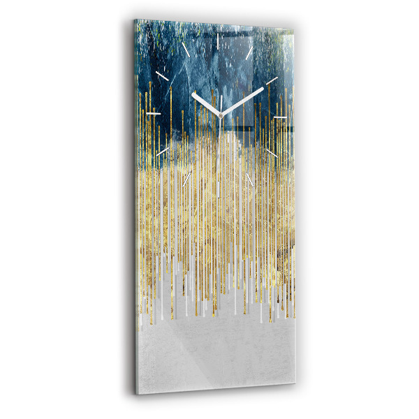Vertical wall clock Decorative pattern and gold