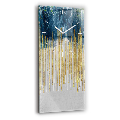 Vertical wall clock Decorative pattern and gold