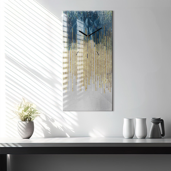 Vertical wall clock Decorative pattern and gold