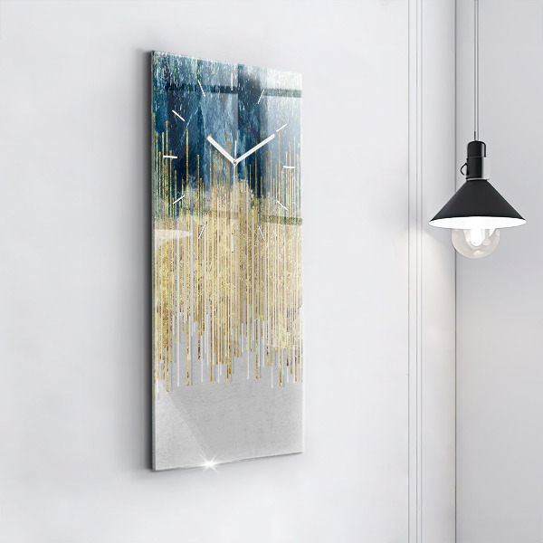 Vertical wall clock Decorative pattern and gold