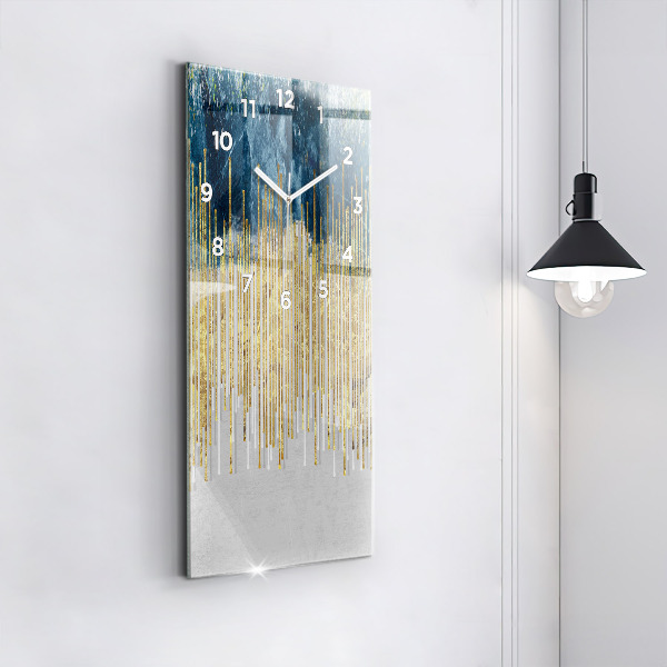Vertical wall clock Decorative pattern and gold