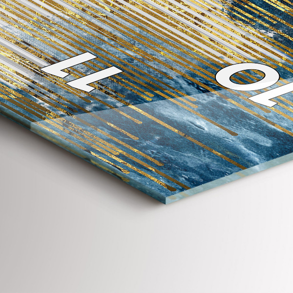 Vertical wall clock Decorative pattern and gold