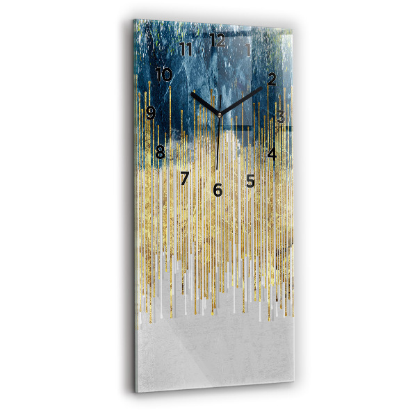 Vertical wall clock Decorative pattern and gold