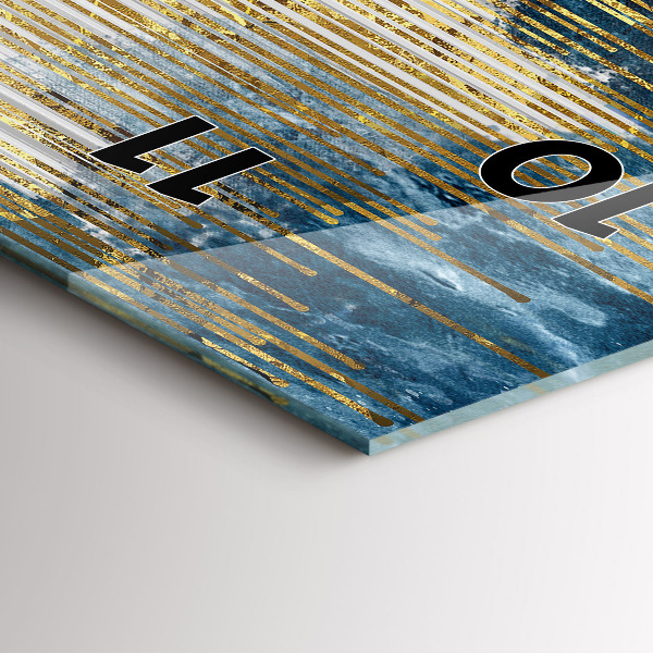 Vertical wall clock Decorative pattern and gold