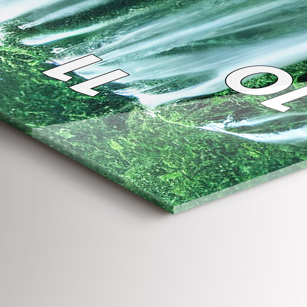 Vertical wall clock Waterfall among the moss