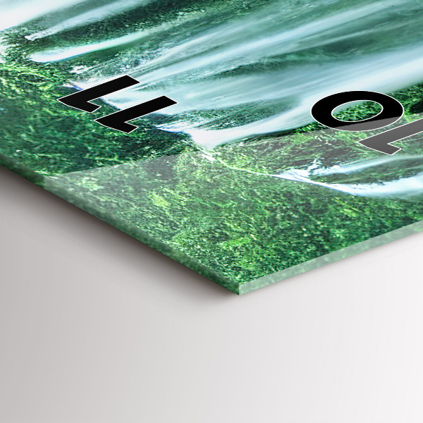 Vertical wall clock Waterfall among the moss