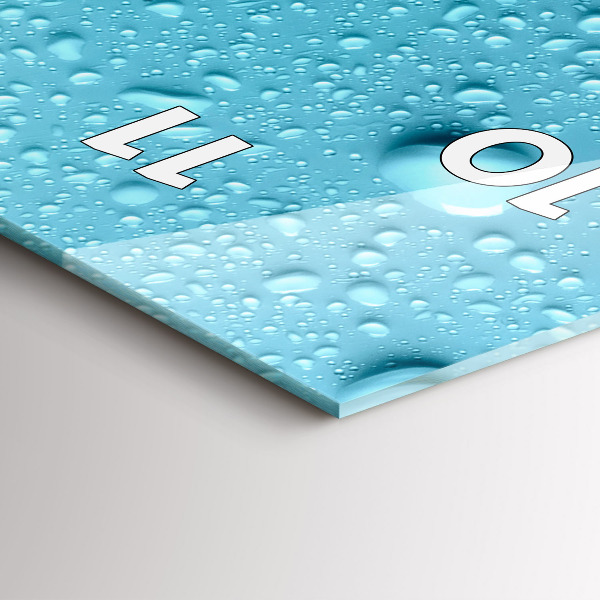 Vertical wall clock Water drops on glass