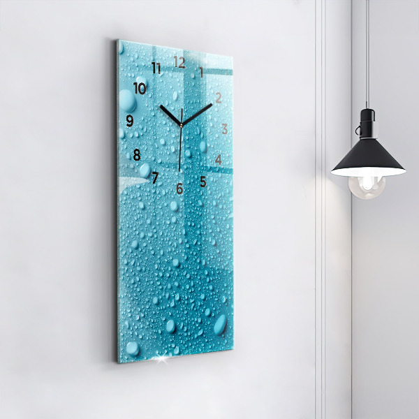 Vertical wall clock Water drops on glass