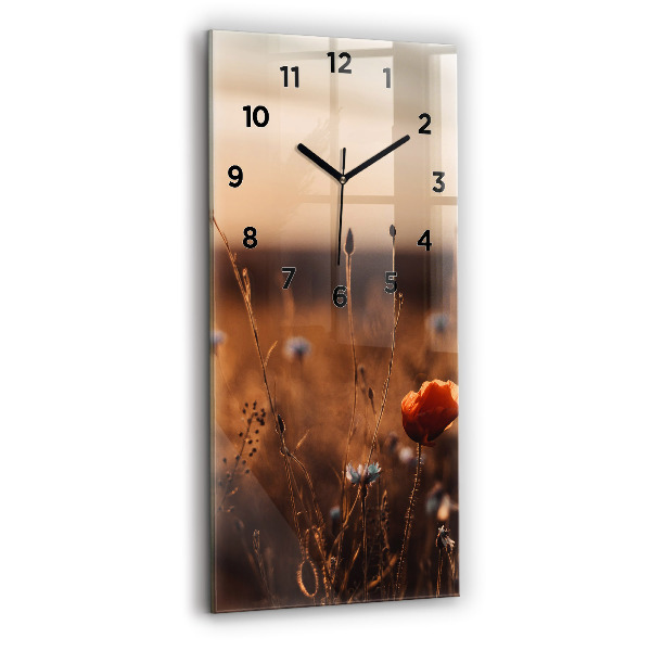 Vertical wall clock Field sunrise
