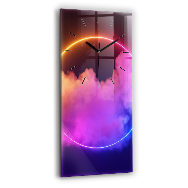 Vertical wall clock 3D smoke abstract