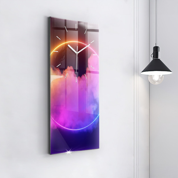 Vertical wall clock 3D smoke abstract