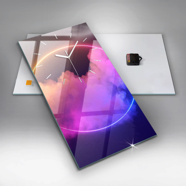 Vertical wall clock 3D smoke abstract