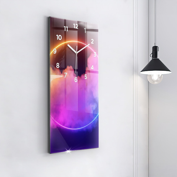 Vertical wall clock 3D smoke abstract