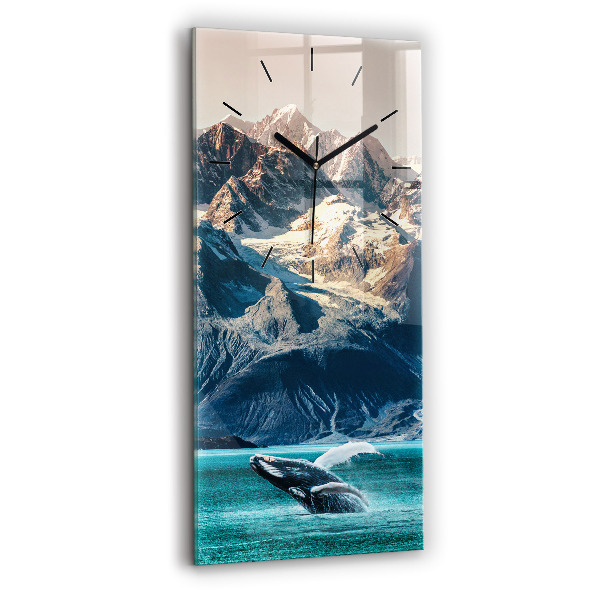 Vertical wall clock Whale water