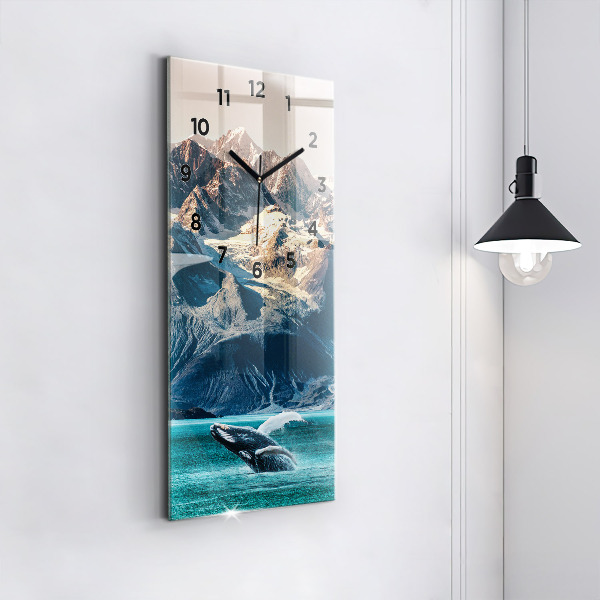 Vertical wall clock Whale water