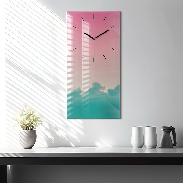 Vertical wall clock Sky and mountain gradient