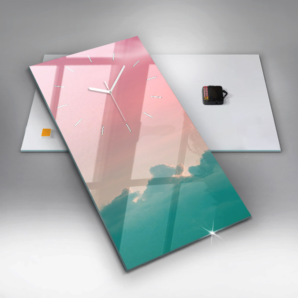 Vertical wall clock Sky and mountain gradient