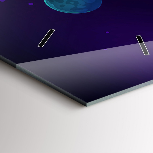 Vertical wall clock Planets galaxy