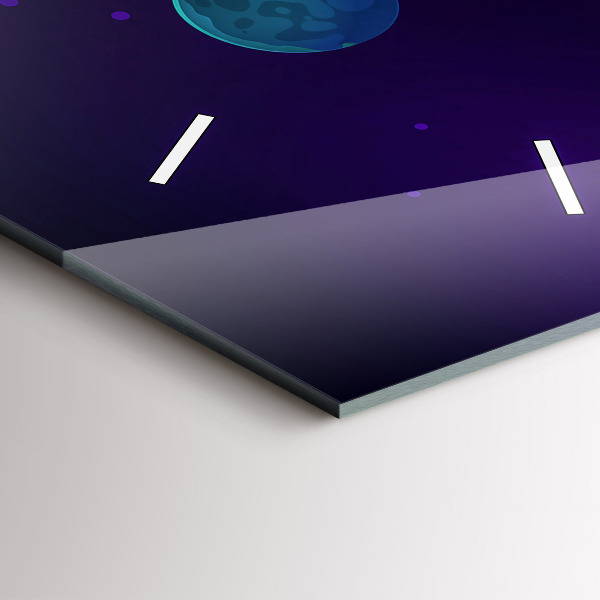 Vertical wall clock Planets galaxy