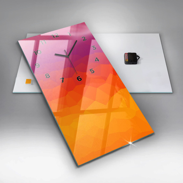 Vertical wall clock Colorful abstraction