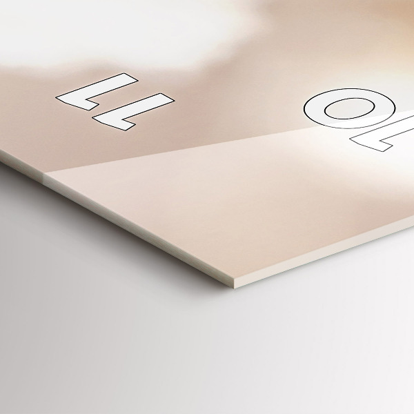 Vertical wall clock Small white flowers