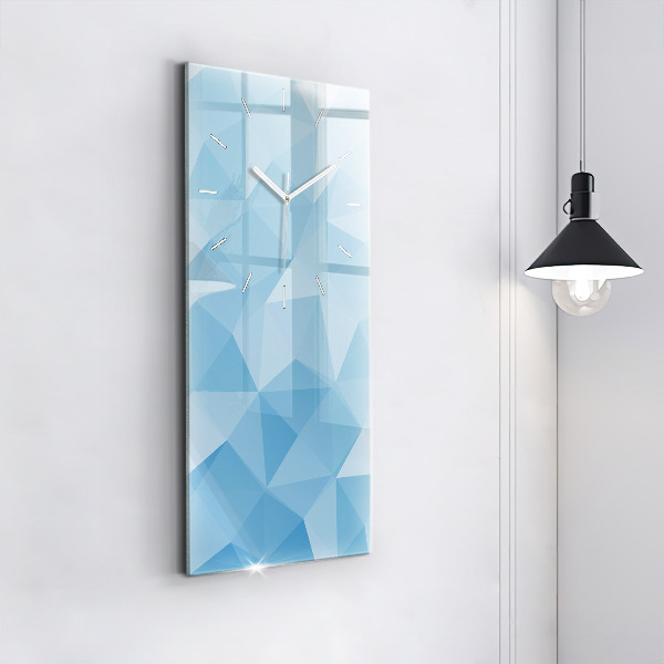Vertical wall clock Triangles abstract