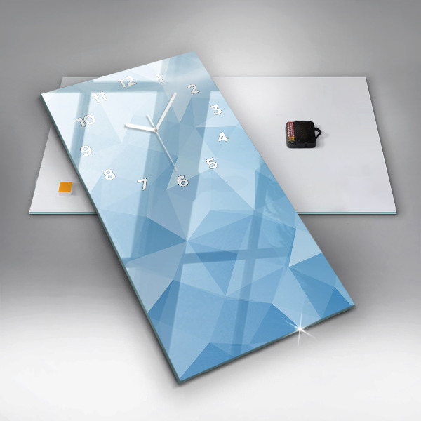 Vertical wall clock Triangles abstract