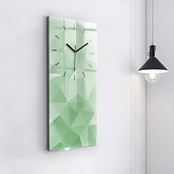 Vertical wall clock Triangles abstract