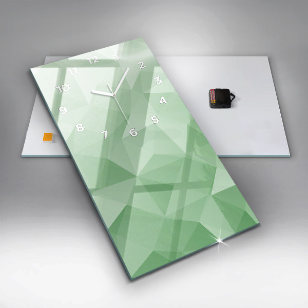 Vertical wall clock Triangles abstract