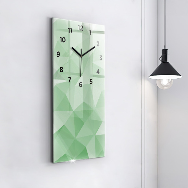 Vertical wall clock Triangles abstract