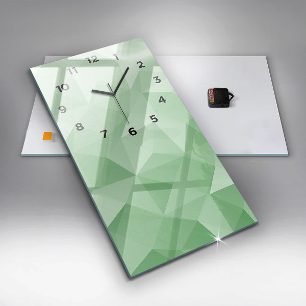 Vertical wall clock Triangles abstract
