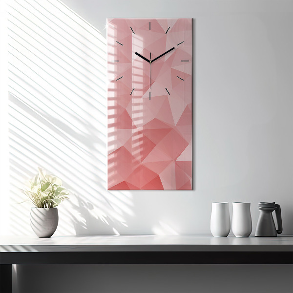 Vertical wall clock Triangles abstract