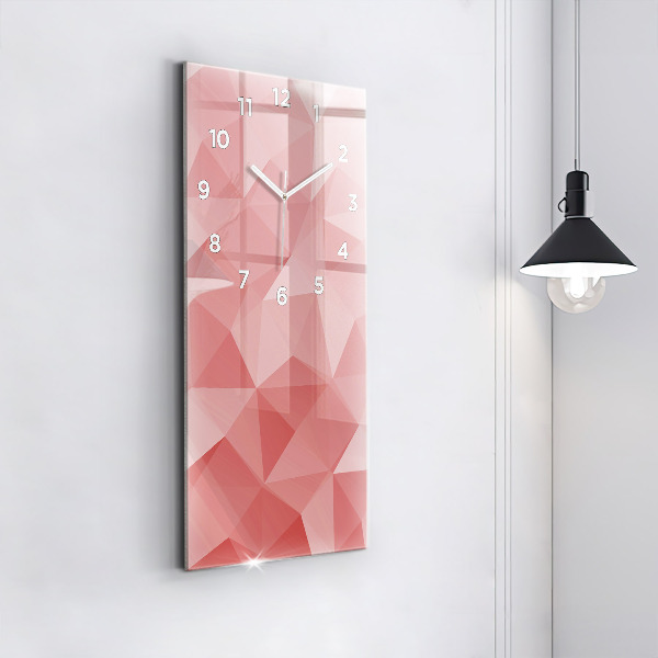 Vertical wall clock Triangles abstract