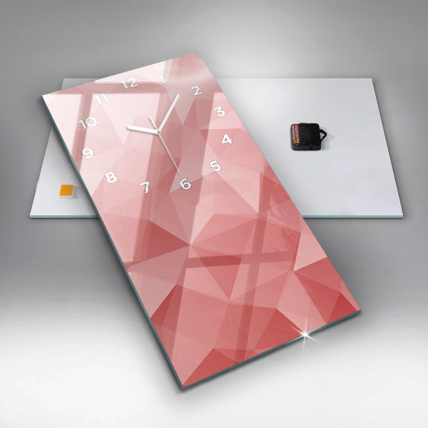 Vertical wall clock Triangles abstract