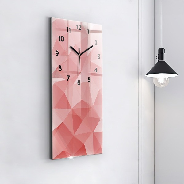 Vertical wall clock Triangles abstract
