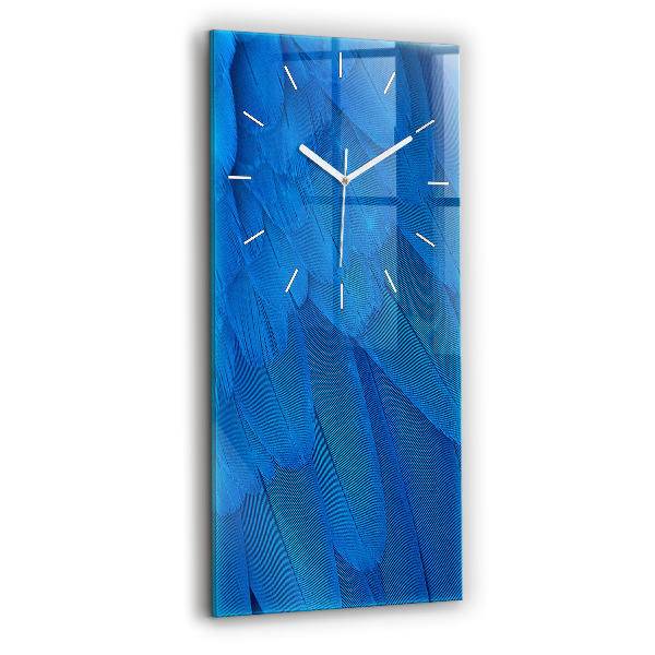 Vertical wall clock Bird feather