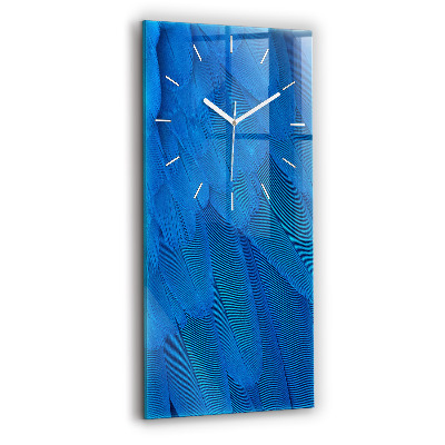 Vertical wall clock Bird feather