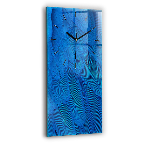 Vertical wall clock Bird feather