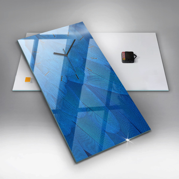 Vertical wall clock Bird feather