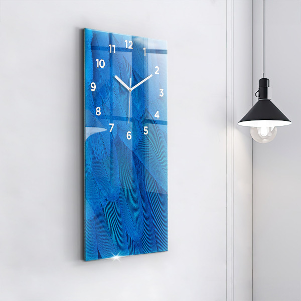 Vertical wall clock Bird feather