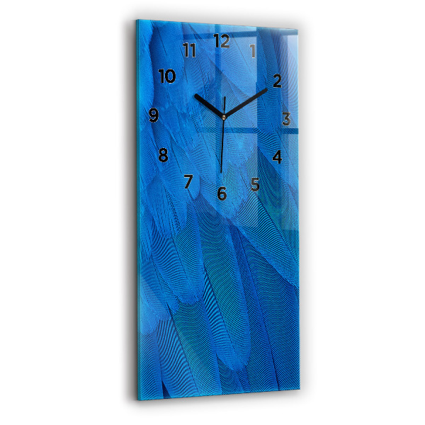 Vertical wall clock Bird feather