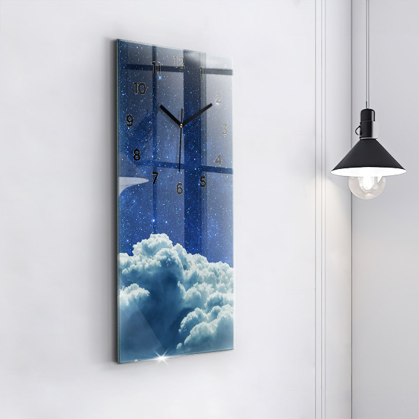 Vertical wall clock Night sky