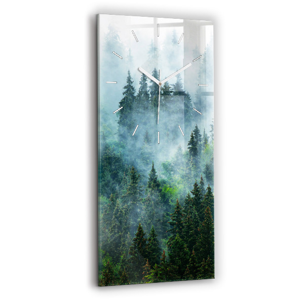 Vertical wall clock Misty forest