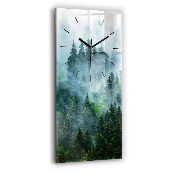 Vertical wall clock Misty forest