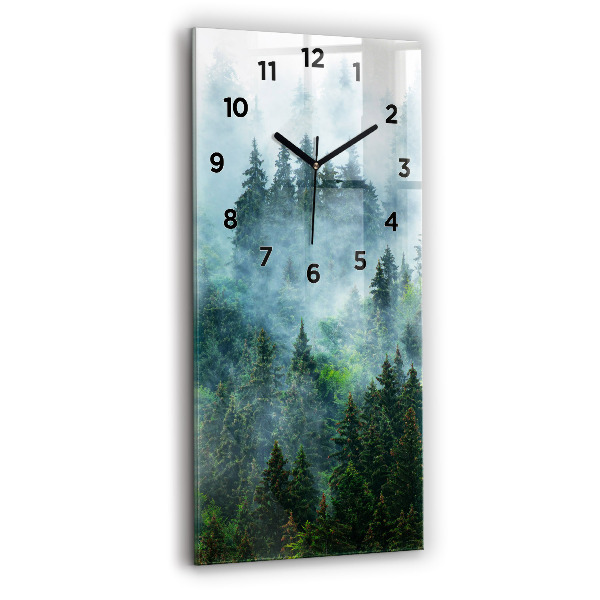 Vertical wall clock Misty forest