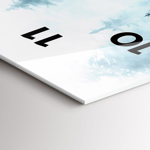 Vertical wall clock Misty forest