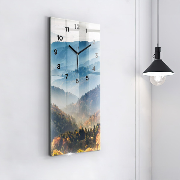 Vertical wall clock Mountain landscape
