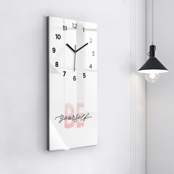 Vertical wall clock The inscription Be yourself